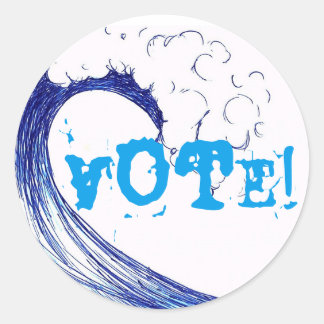 Vote! Blue Wave 2020 Classic Round Sticker