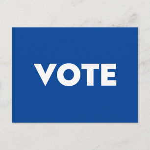 "vote" blue white postcard