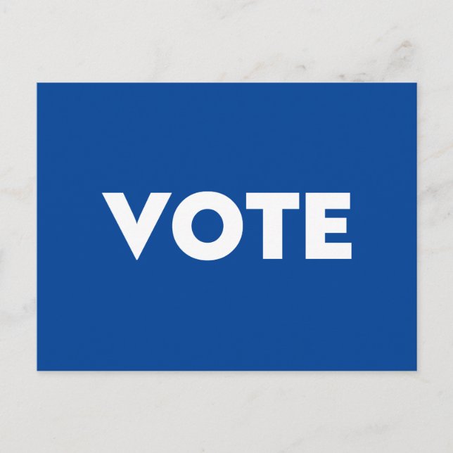 "vote" blue white postcard (Front)