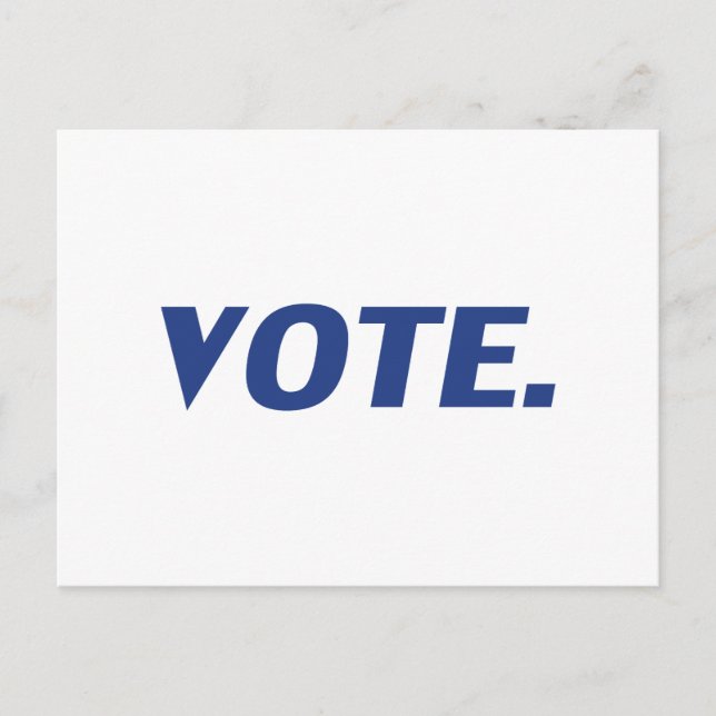 "Vote" blue white Postcard (Front)