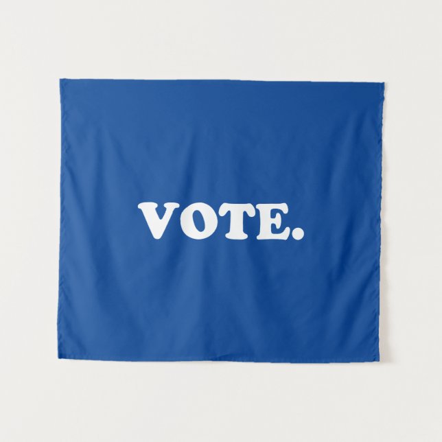"Vote" blue white Tapestry (Front (Horizontal))