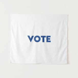 "Vote" blue white Tapestry