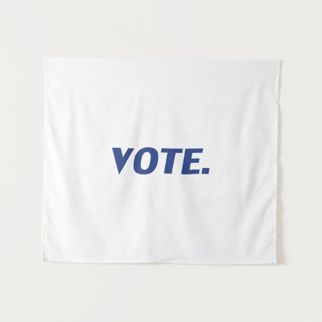 "Vote" blue white Tapestry (Front (Horizontal))