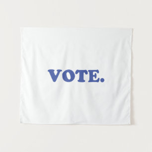 "Vote" blue white Tapestry