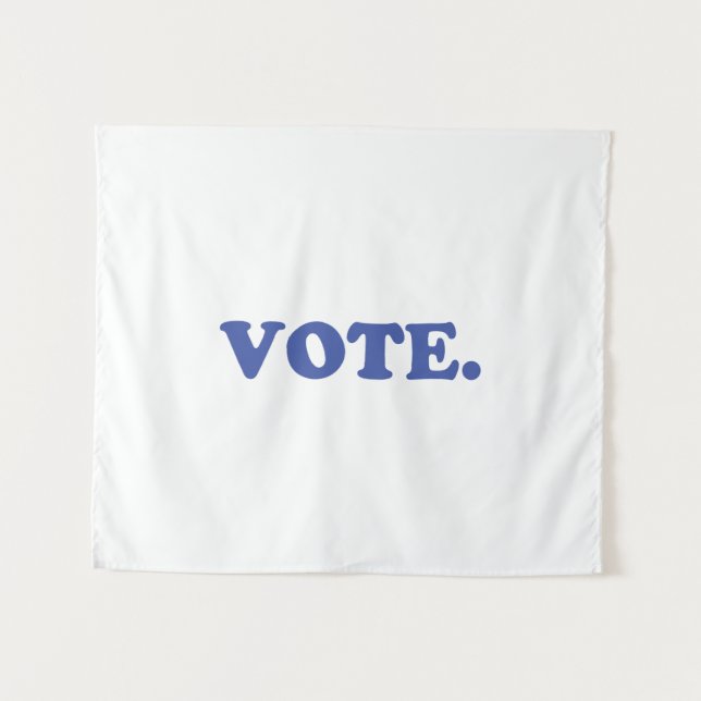 "Vote" blue white Tapestry (Front (Horizontal))