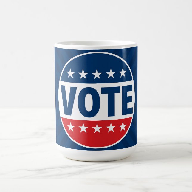 VOTE Bold Campaign Badge Design Coffee Mug (Center)