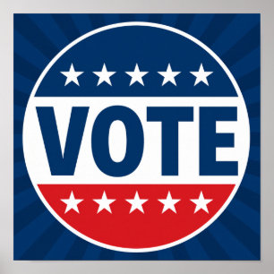 VOTE Bold Campaign Badge Design Poster