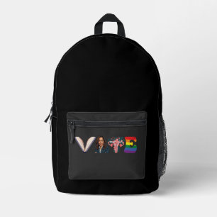 VOTE Books Uterus LGBT Kamala Harris Walz Election Printed Backpack
