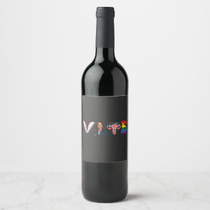 VOTE Books Uterus LGBT Kamala Harris Walz Election Wine Label