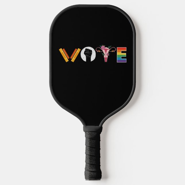 VOTE Books Uterus LGBT Support Pickleball Paddle (Front)