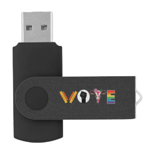 VOTE Books Uterus LGBT Support USB Flash Drive