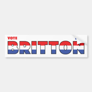 Vote Britton 2010 Elections Red White and Blue Bumper Sticker