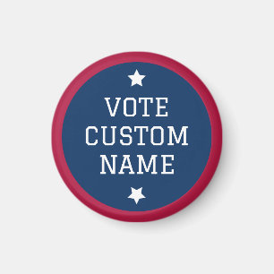 Vote Button Magnet Custom Election Candidate Name