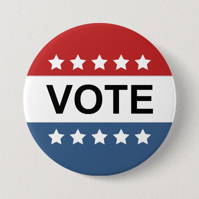 VOTE Button - Red White & Blue Classic (Front)