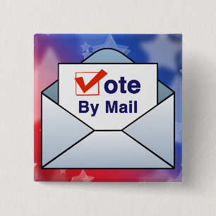Vote By Mail 15 Cm Square Badge
