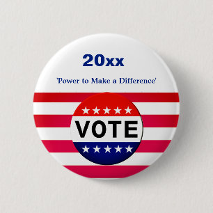 Vote - Campaigning - Power 6 Cm Round Badge