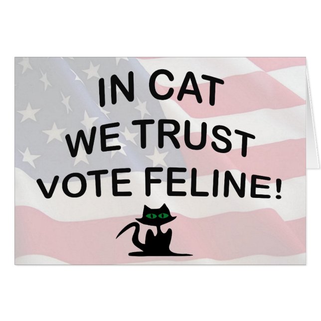 Vote Cat with American Flag (Front Horizontal)