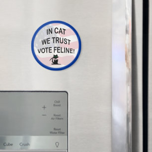 Vote Cat with American Flag Magnet