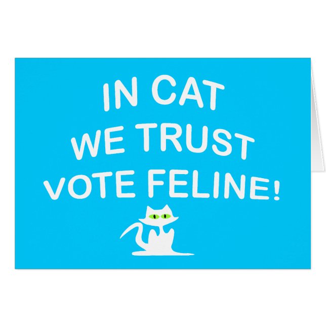 Vote Cat with White Text (Front Horizontal)