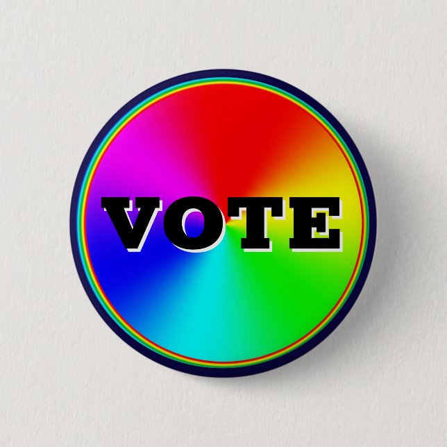 VOTE (change the words) 6 Cm Round Badge (Front)