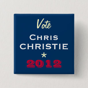 Vote Chris CHRISTIE 2012 Campaign Button (Square)