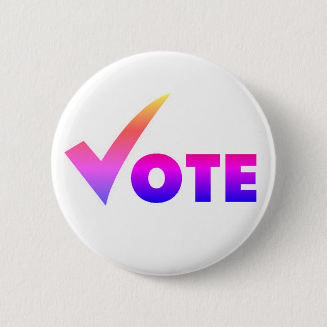 vote colours 6 cm round badge (Front)