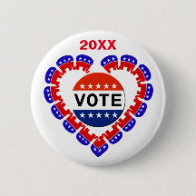 Vote Customisable Republican Button