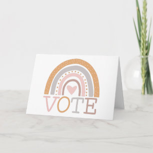 Vote   Cute Pastel Rainbow Text Design Card