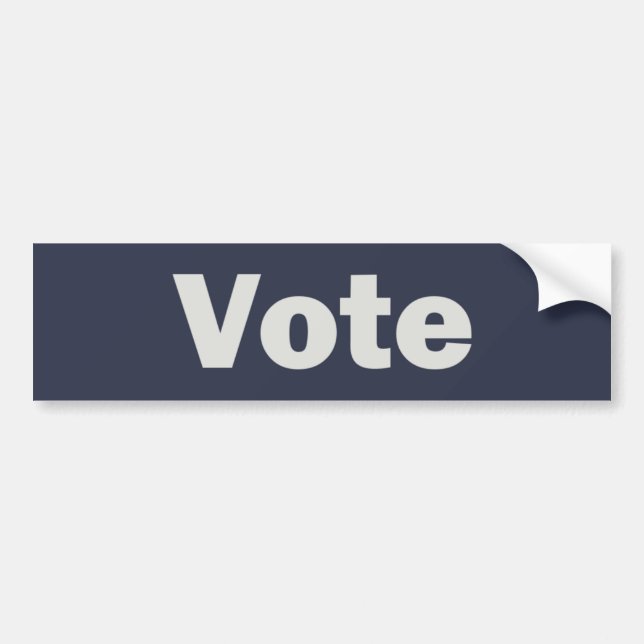 Vote Dark Blue with White Text Bumper Sticker (Front)