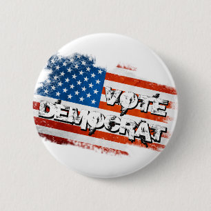 Vote Democrat 6 Cm Round Badge