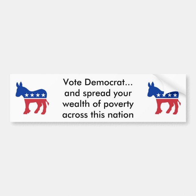 vote democrat and spread the wealth bumper sticker (Front)