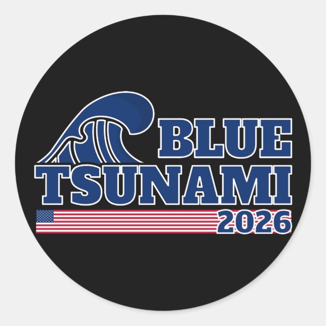 Vote Democrat Blue Wave 2026 Classic Round Sticker (Front)