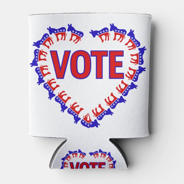 vote democrat donkey can cooler (Front)
