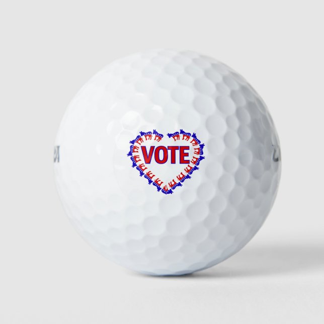vote democrat donkey golf balls (Front)