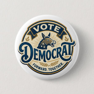 Vote Democrat Forward Together – Vintage Patriotic 6 Cm Round Badge