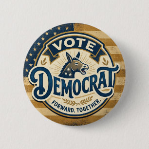 Vote Democrat Forward Together – Vintage Patriotic 6 Cm Round Badge