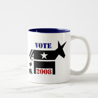 VOTE DEMOCRAT IN 2008 COFFEE MUG