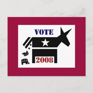 VOTE DEMOCRAT IN 2008 POSTCARD