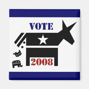 VOTE DEMOCRAT IN 2008 SQUARE MAGNET
