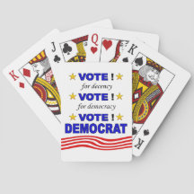 Vote Democrat playing cards