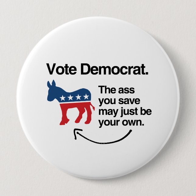VOTE DEMOCRAT -.png 10 Cm Round Badge (Front)