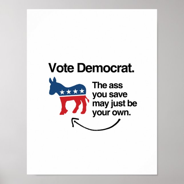 VOTE DEMOCRAT -.png Poster (Front)