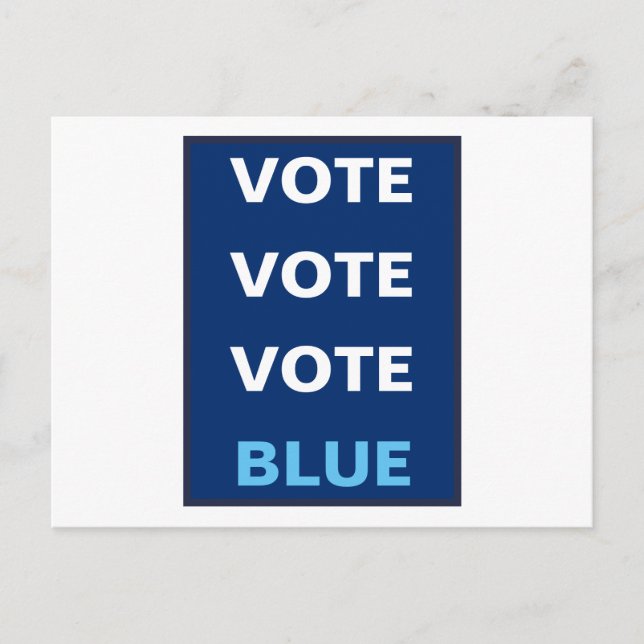 Vote Democrat Sky Blue Election Template Postcard (Front)