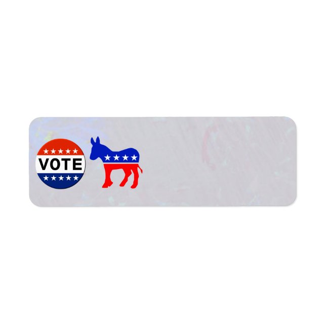 Vote Democratic Return Address Sticker (Front)