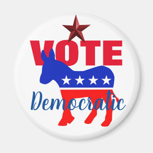 VOTE Democratic with Patriotic Donkey and Stars Magnet