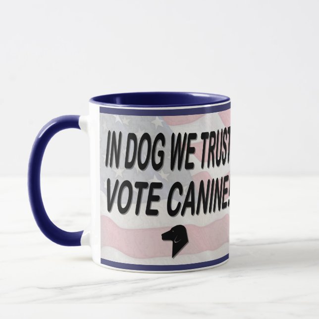 Vote Dog with American Flag Mug (Left)