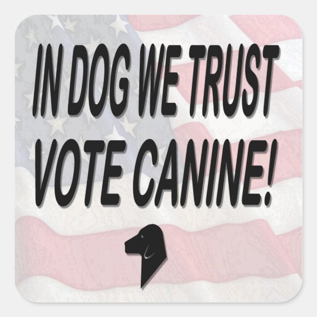 Vote Dog with American Flag Square Sticker (Front)