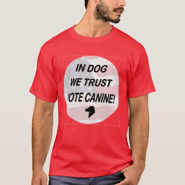 Vote Dog with American Flag T-Shirt (Front)
