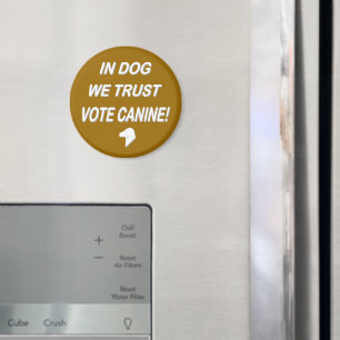 Vote Dog with White Text Magnet