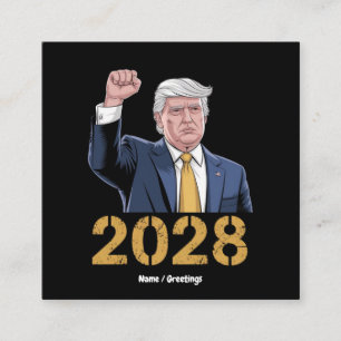 Vote Donald Trump 2028 Pro Trump USA Flag Square Business Card